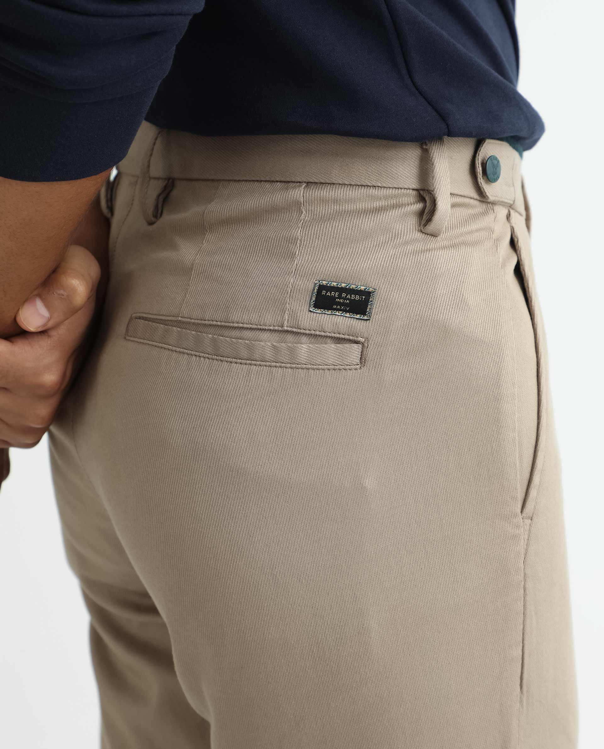 Buy RARE RABBIT Spoke- Textured Slim Fit Mens Trouser - Grey Online